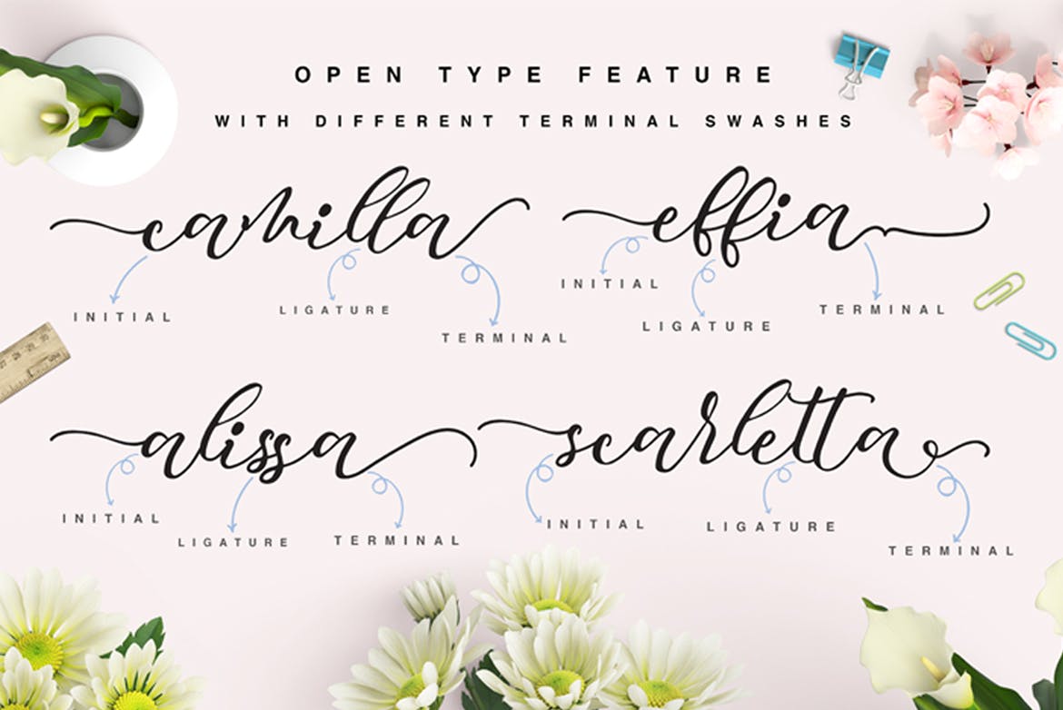 飘逸草书风格英文连体艺术字体下载 Mocking插图(1)