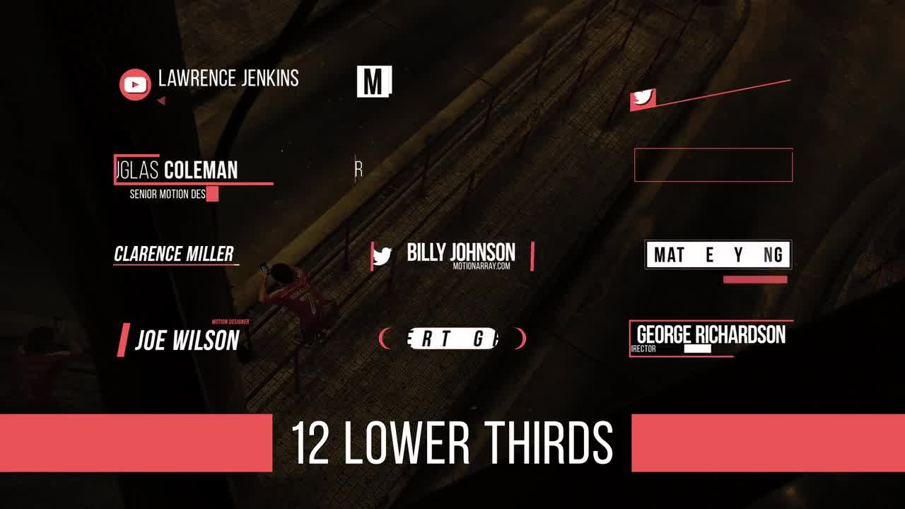 12个整洁有序的品牌标题下三分之一素材库精选AE模板