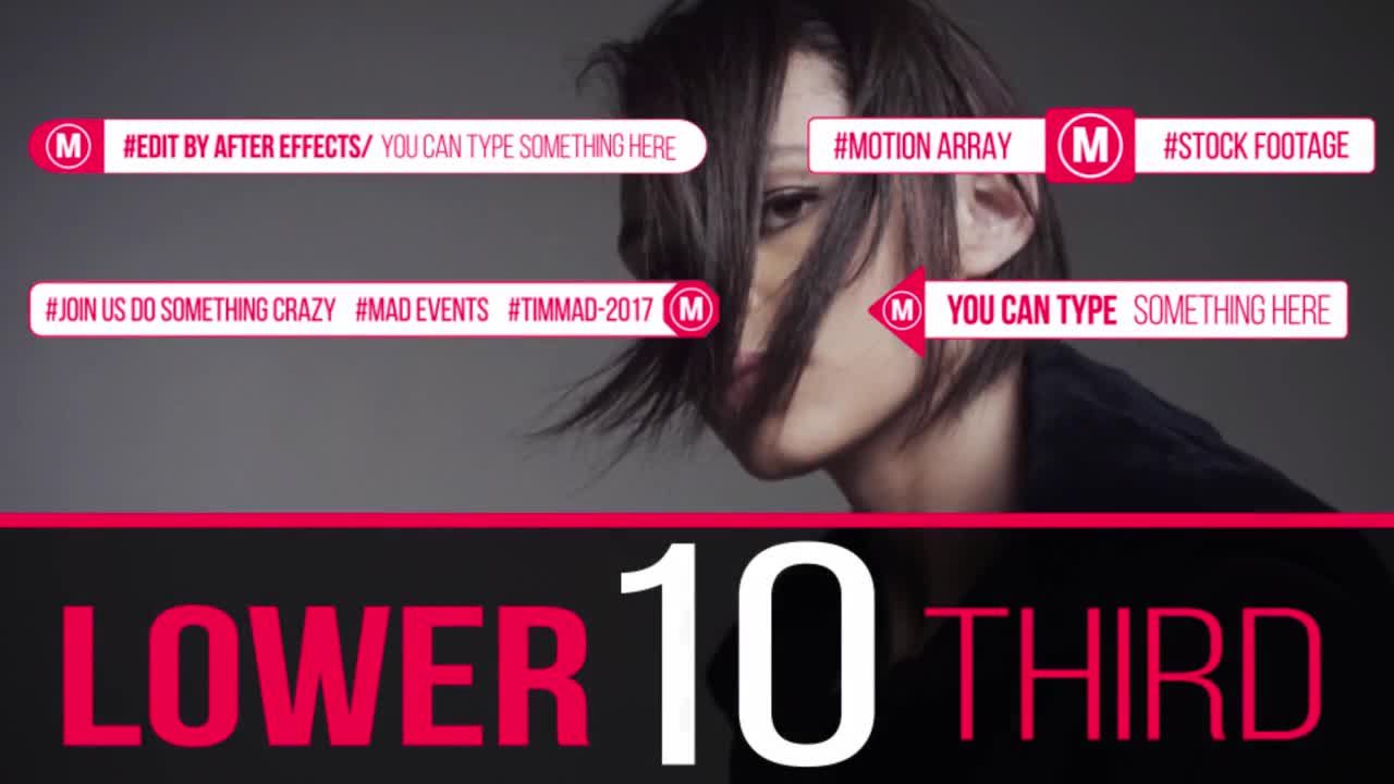 10个流畅现代和动态动画的低三分之一或时尚的全屏标题素材库精选AE模板