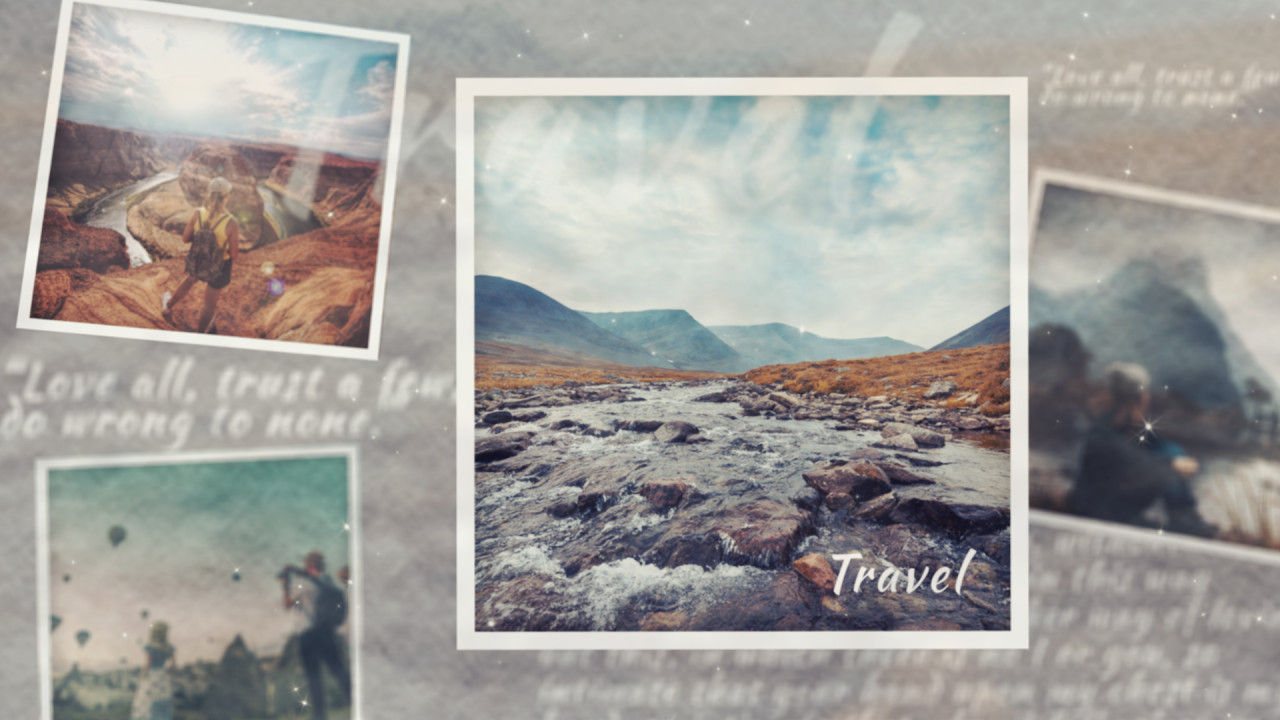 回忆幻灯片炫耀照片素材库精选AE模板