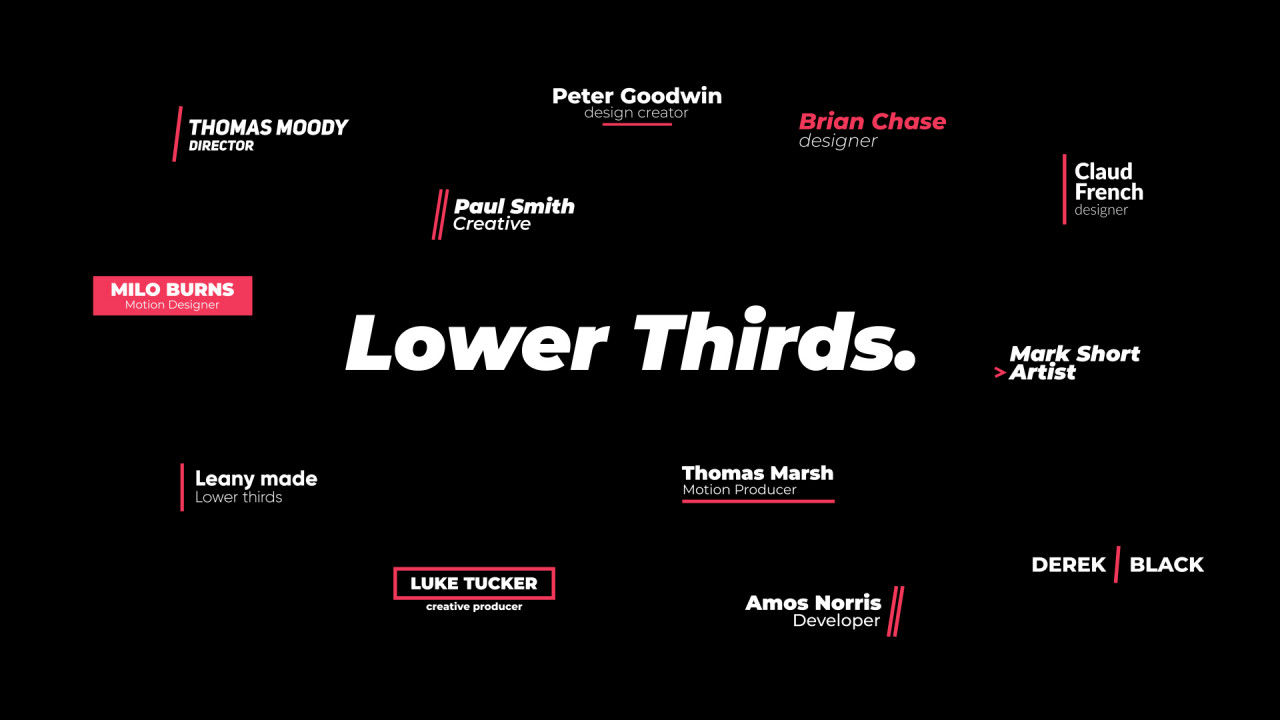 简单流畅的下三分之一字幕条动画素材库精选AE模板