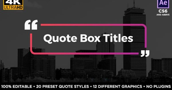 引语字幕条特效素材库精选AE模板 Quote Box Titles