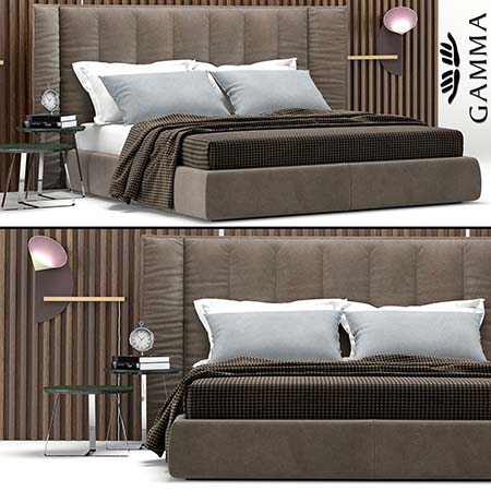 亚麻布欧式床及床垫被子素材之家精选3D模型