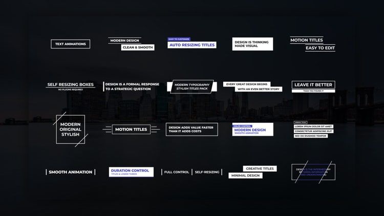 20个独特的现代全屏标题动画ae模板