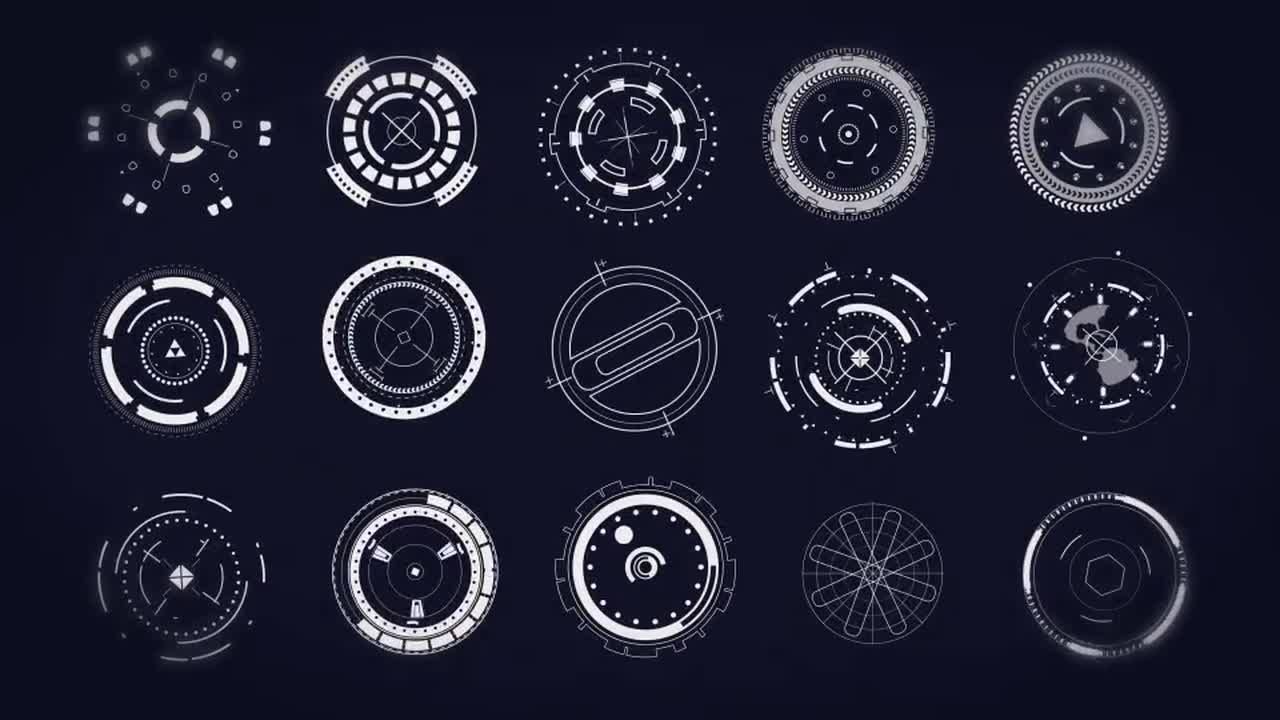 未来派HUD元素动画素材库精选AE模板