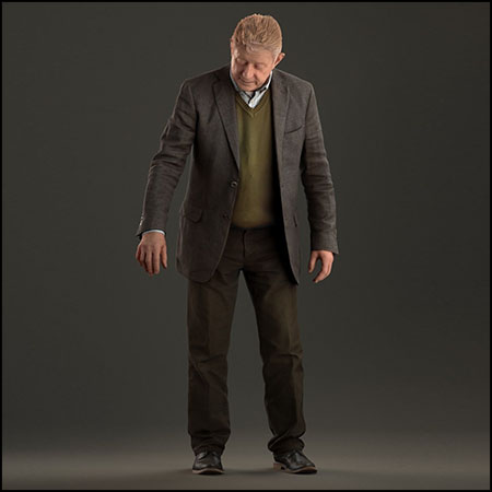 老年人老人人物素材之家精选3D模型