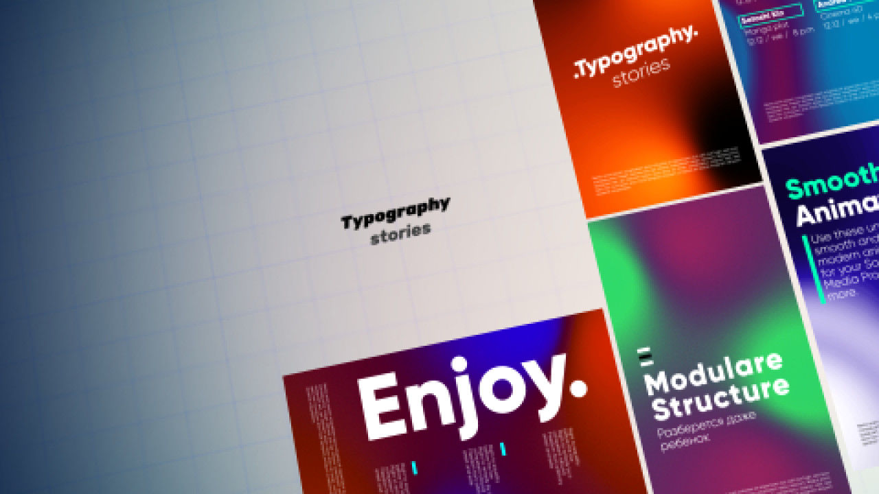 快速过渡排版故事展示素材库精选AE模板