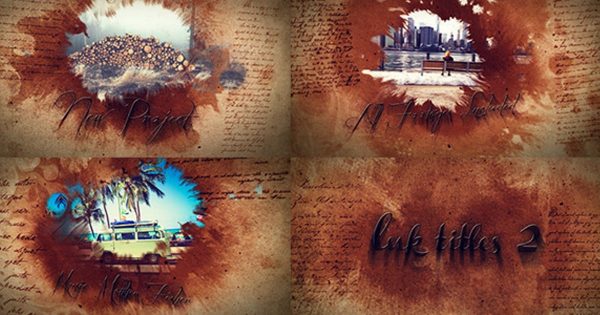 古老复古怀旧水墨风格AE视频模板v2 Ink Titles 2