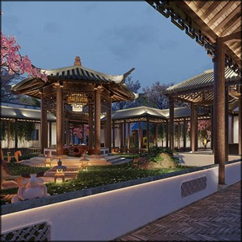 中式庭院园林景观素材之家精选3D模型