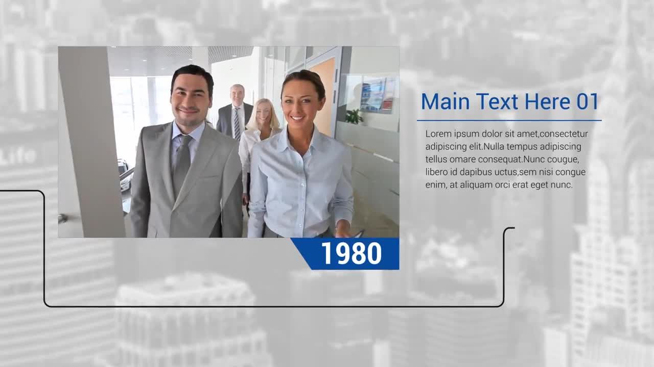 干净优雅的企业时间表幻灯片素材库精选AE模板