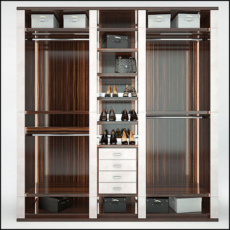 Capital现代衣柜带鞋柜组合素材之家精选3D模型