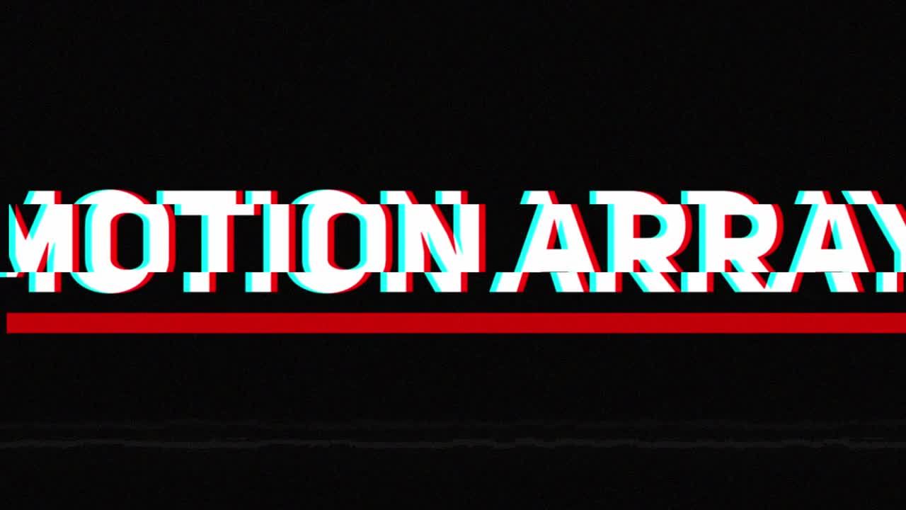 超现代活力时尚毛刺扭曲效果徽标显示素材库精选AE模板