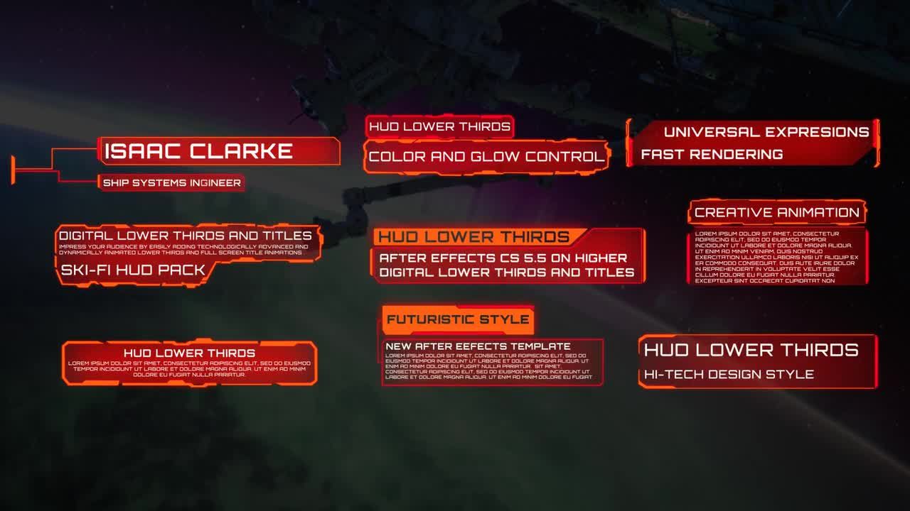 高科技效果的下三分之一和全屏标题素材库精选AE模板