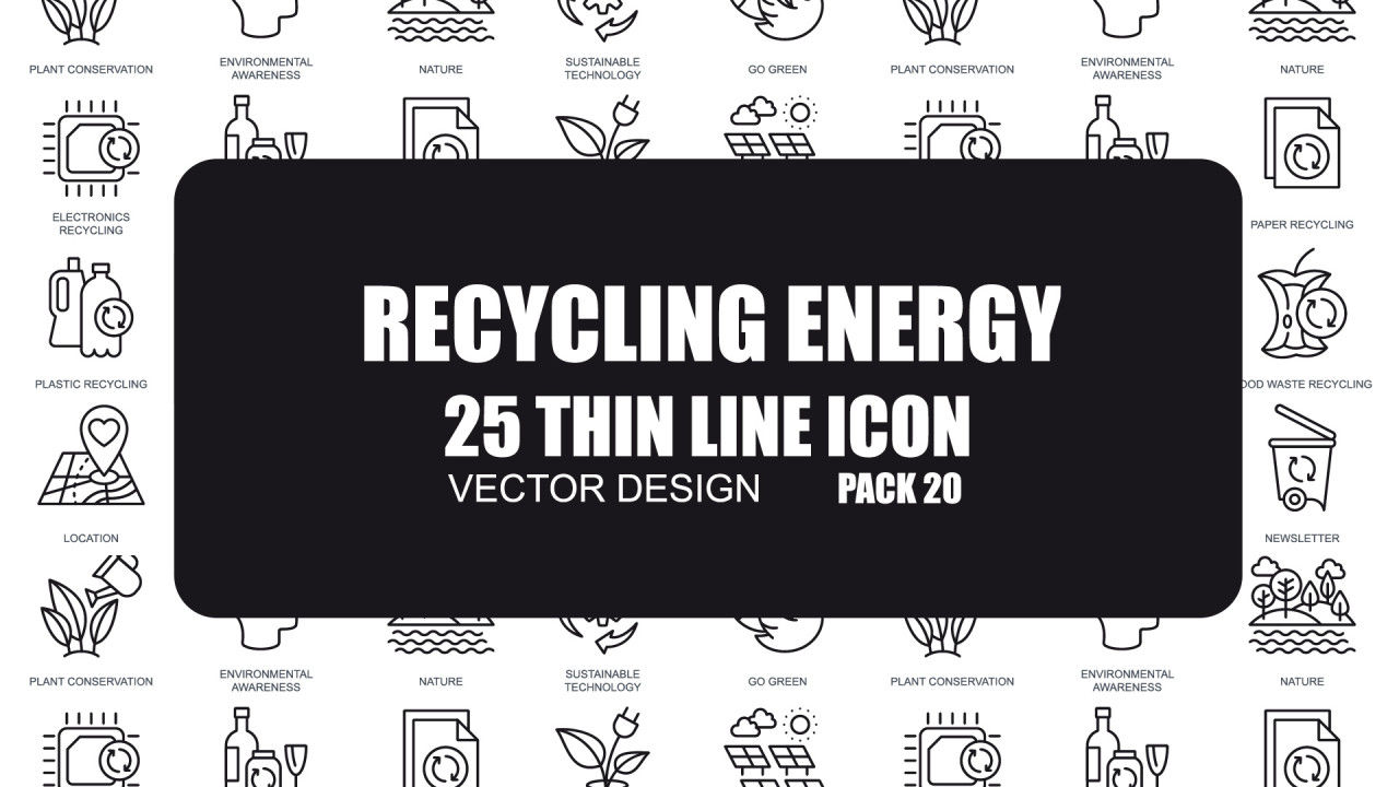 25个回收能源图标素材库精选AE模板