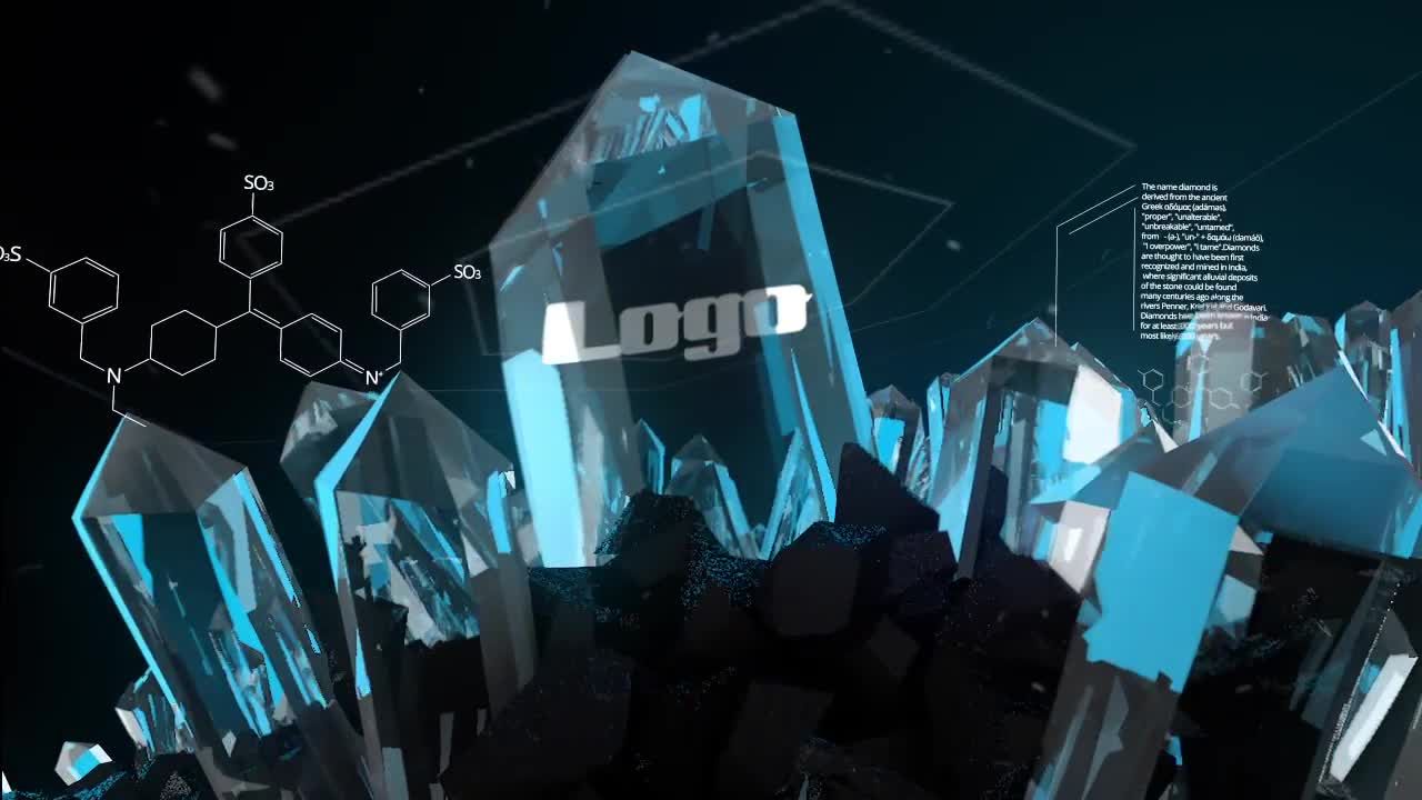 科幻电影水晶徽标显示转场过渡素材库精选AE模板