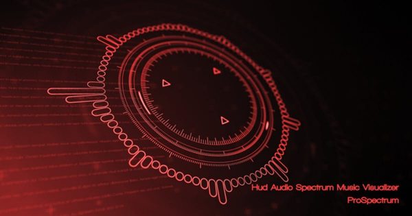 音频频谱可视化动画素材库精选AE模板 Hud Audio Spectrum Music Visualizer