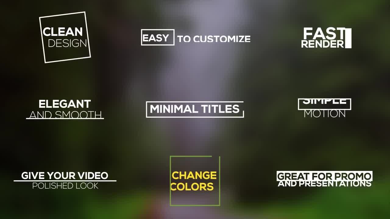 迷你动态边框文字字幕标题素材库精选AE模板