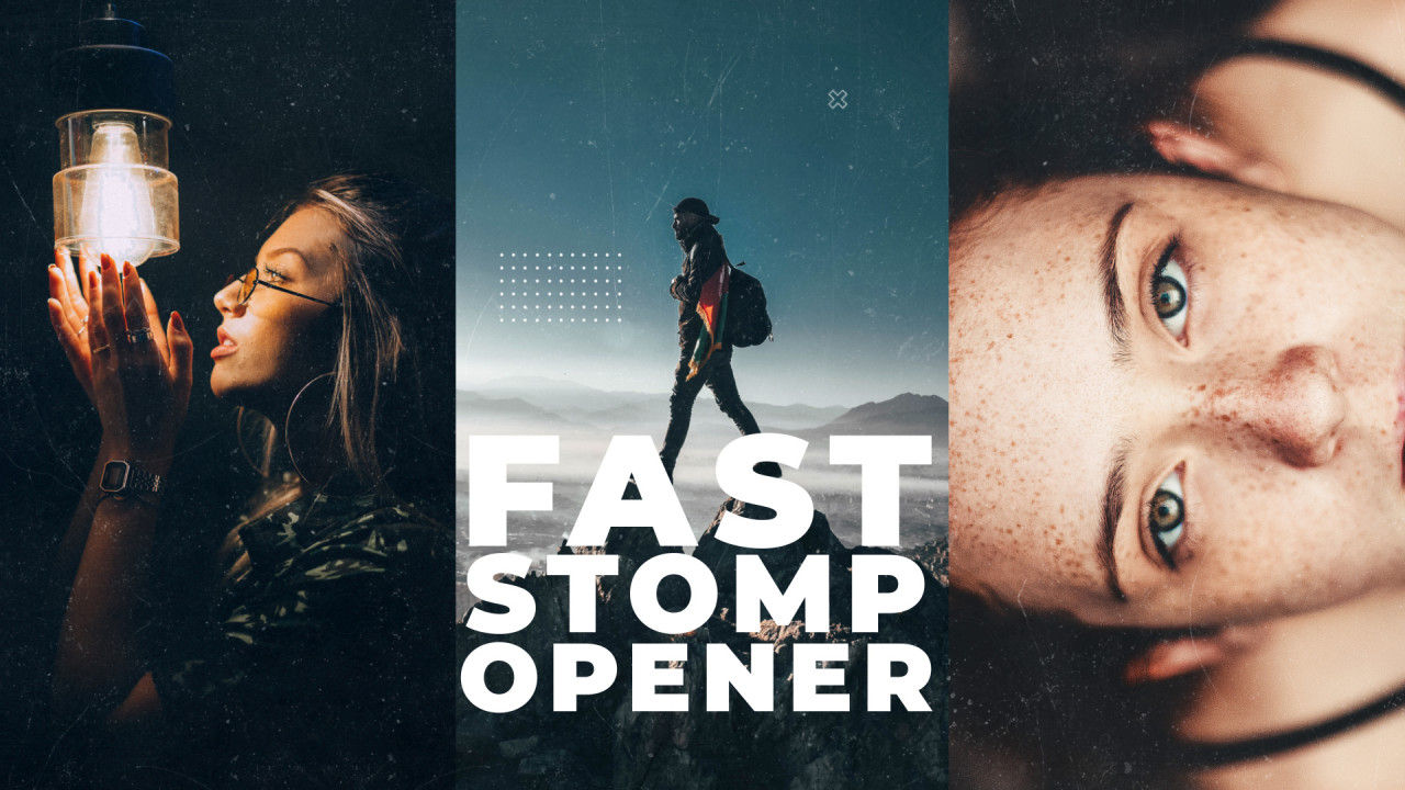 时尚过渡效果的快速开门器素材库精选AE模板