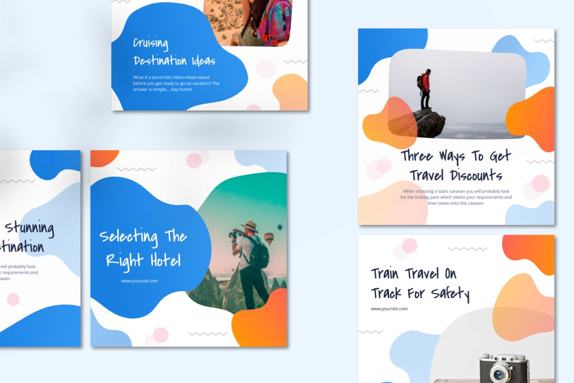 创意液体图形社交媒体新媒体设计模板素材库精选素材 Instagram Post Templates – Travel Liquid Design插图(3)