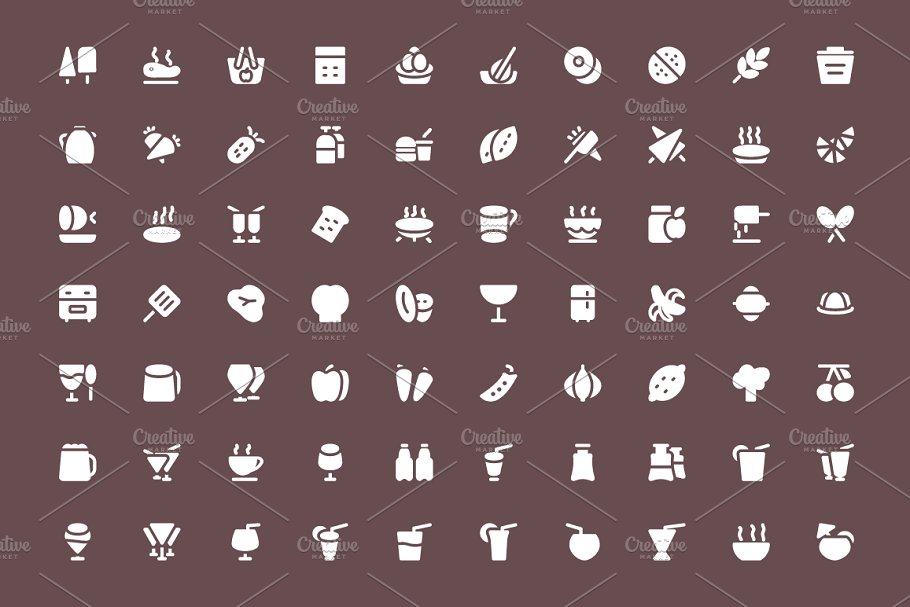 325+食物食品美食简餐矢量图标 325+ Food Vector Icons插图(2)