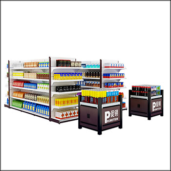 商场超市零食商铺货架和促销台素材之家精选3D模型