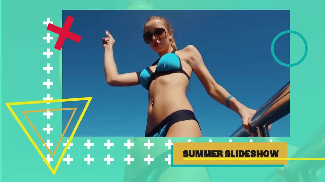 明亮而动态的夏季幻灯片素材库精选AE模板