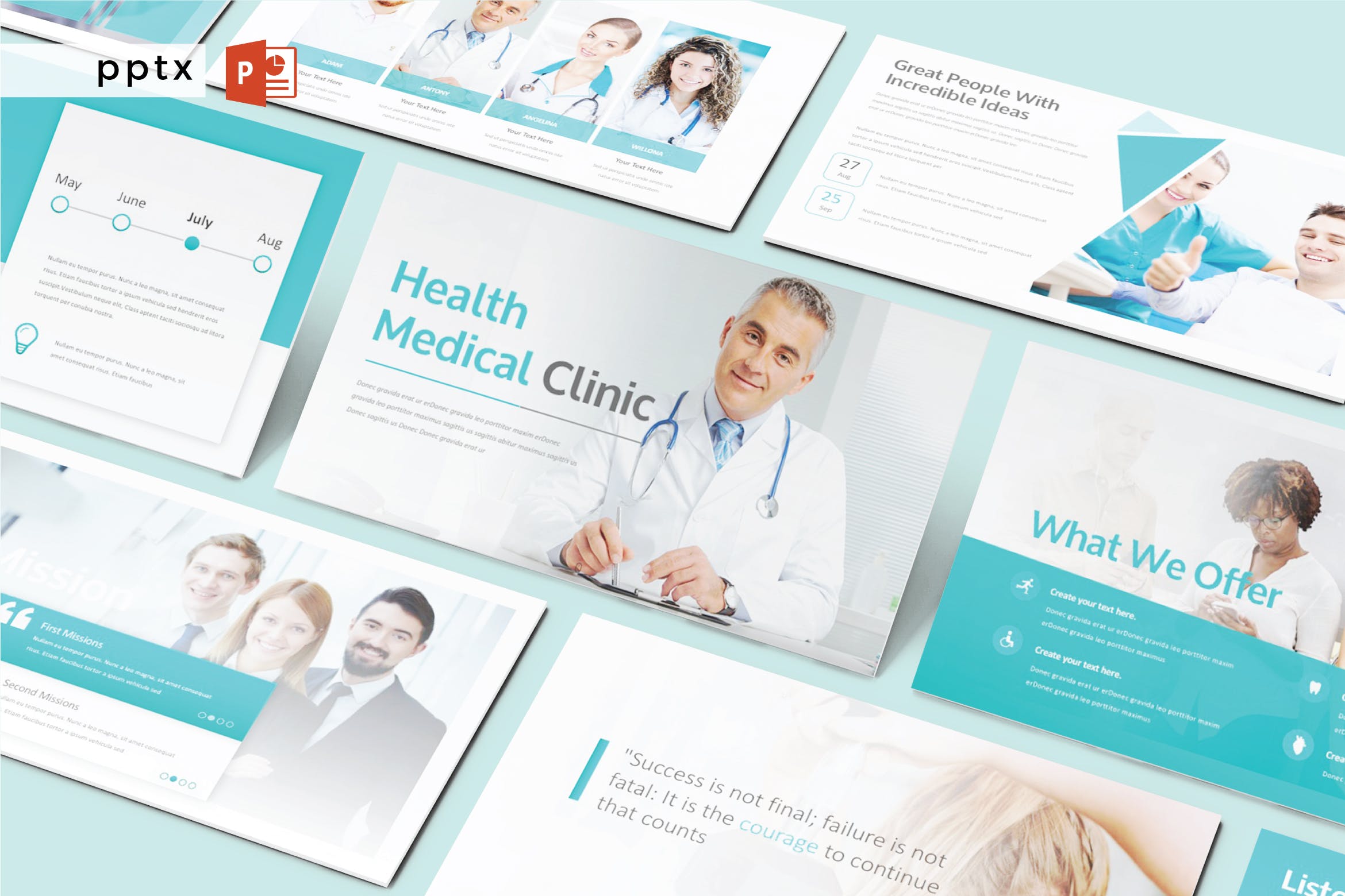 医疗健康/医院诊所适用的PPT幻灯片模板 HEALTH MEDICAL CLINIC – Powerpoint  V254插图