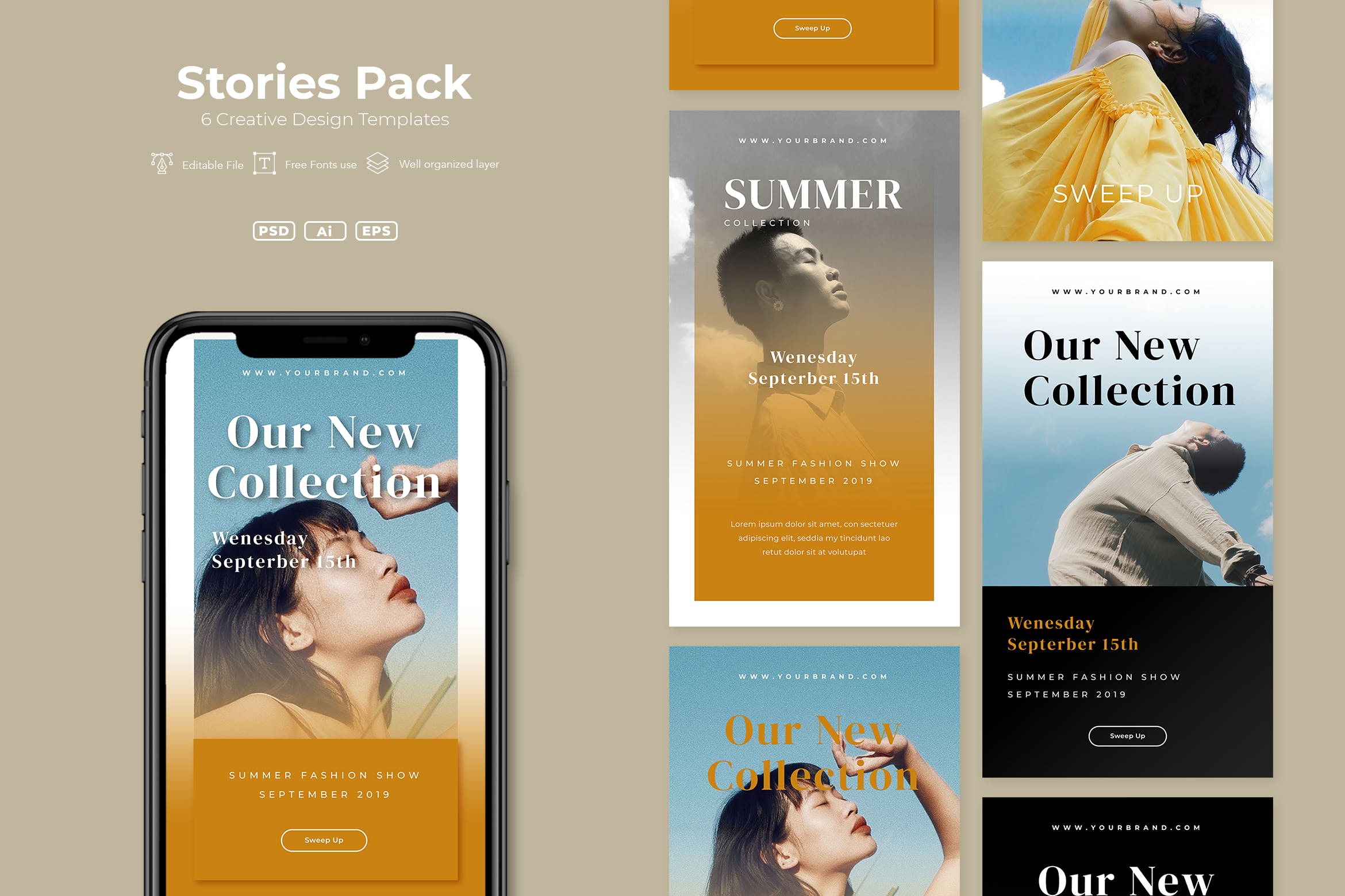 新媒体自媒体品牌故事营销推广设计素材包v9 AFR – Stories Pack.v09插图