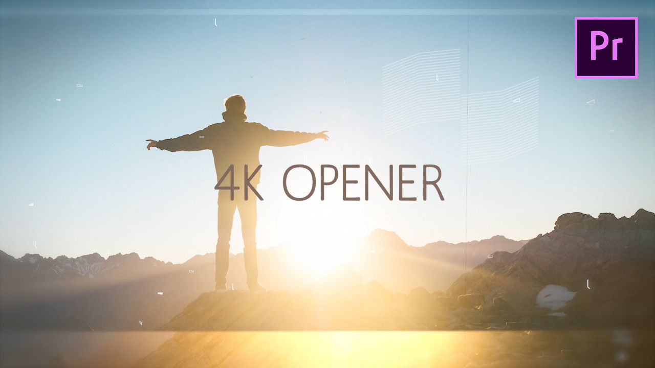 未来派叠加扭曲效果毛刺开场动画转场素材库精选PR模板