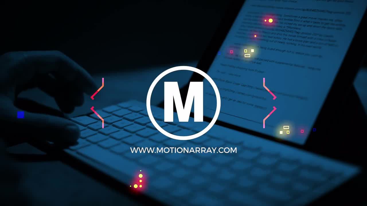 功能强大的霓虹灯发光线条动画LOGO标志展示模板