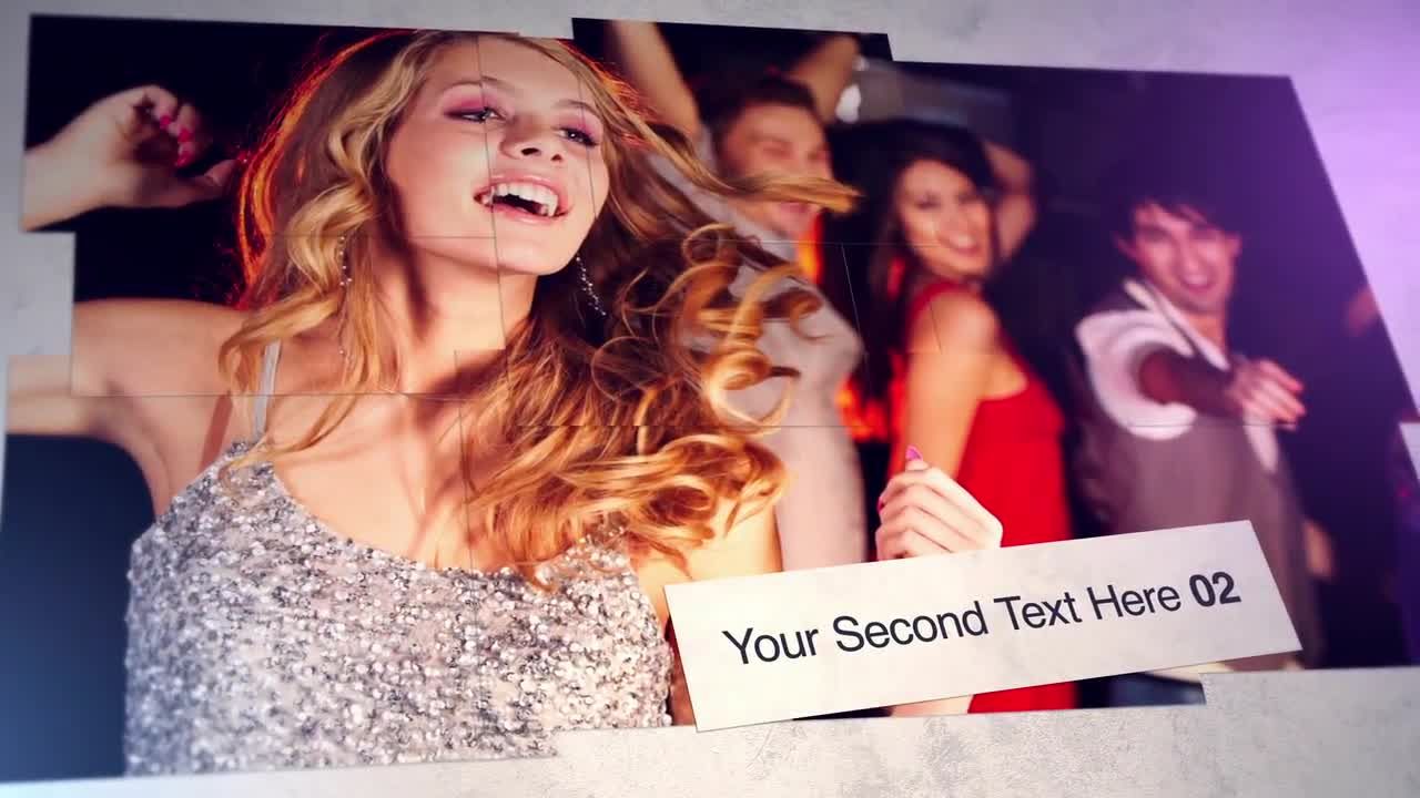 轻松愉快的艺术拼贴照片ae模板