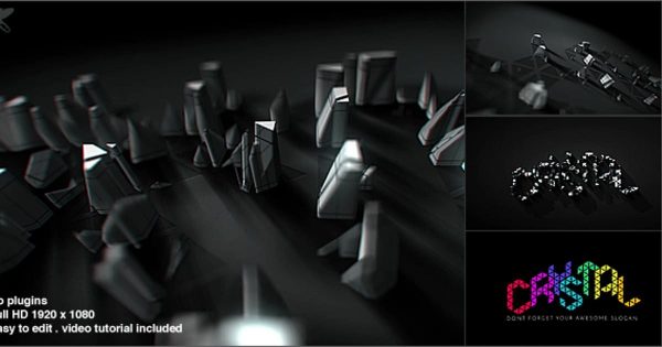 3D水晶建筑标志素材库精选AE模板 3D Crystal Build Logo