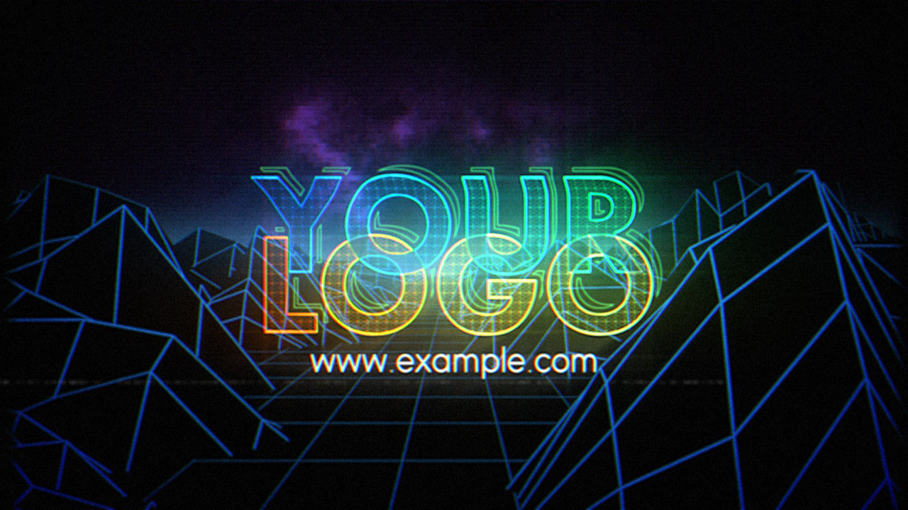 80年代风格的复古霓虹灯徽标素材库精选AE模板