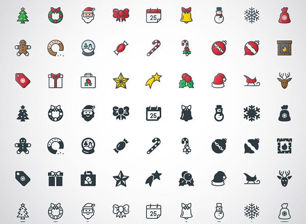 Sketch格式圣诞节图标集 Christmas Icon Set Sketch Freebie