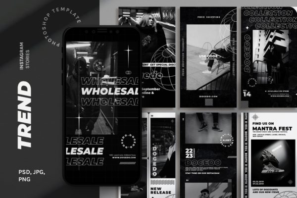 流行趋势城市风格Instagram社交媒体设计模板素材库精选 Trend Instagram Stories