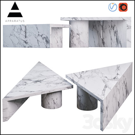三角形大理石咖啡桌素材之家精选3D模型