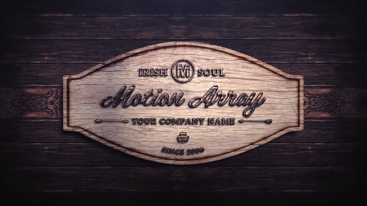 木制标牌徽标展示素材库精选AE模板