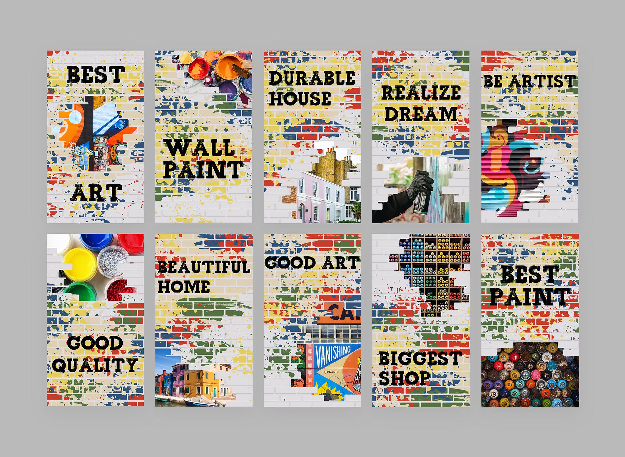 街头涂鸦自喷漆图画风格Instagram社交品牌故事素材包 Grafite – Instagram Story Pack插图(1)