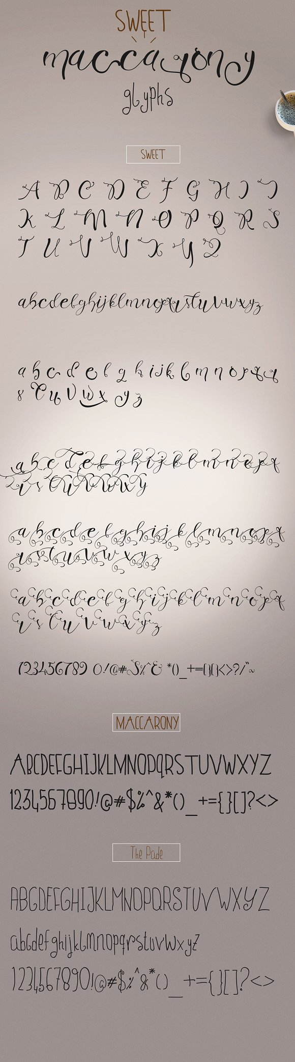 Sweet Maccarony Font Trio插图5