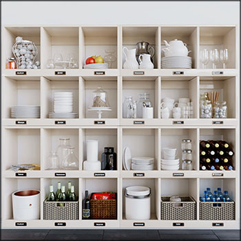 厨房碗柜橱柜碗具素材之家精选3D模型