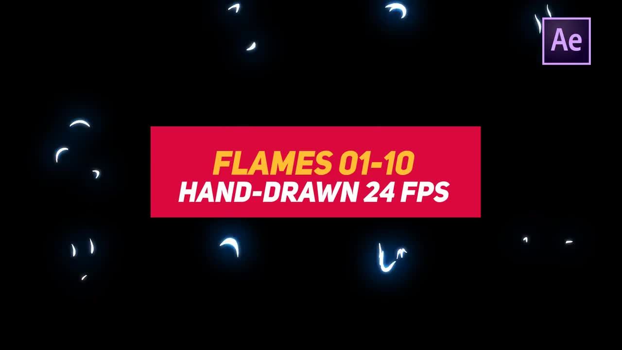 液体元素2火焰卡通效果素材库精选AE模板