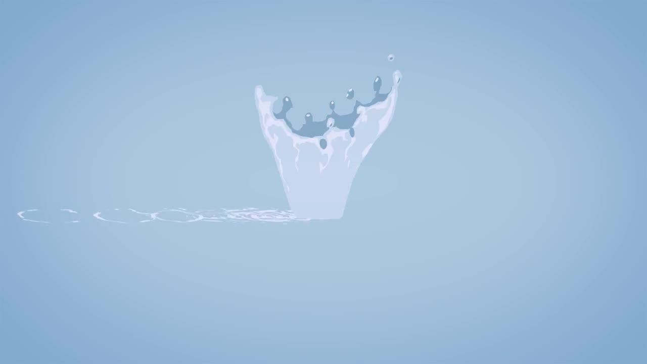 卡通风格的水珠飞溅效果的徽标展示素材库精选AE模板