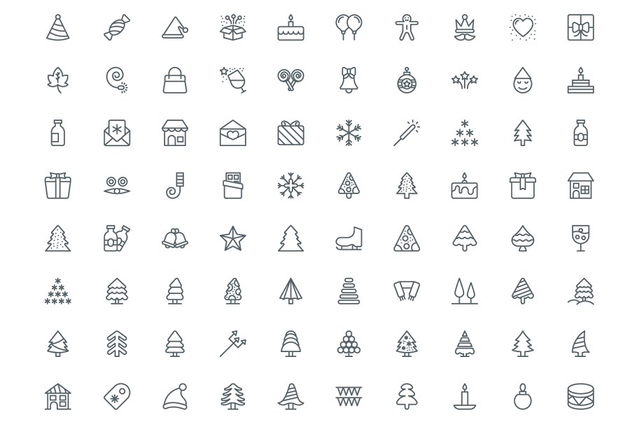 590枚派对和庆祝活动主题线条图标 590 Party and Celebrations Line Icon插图(3)