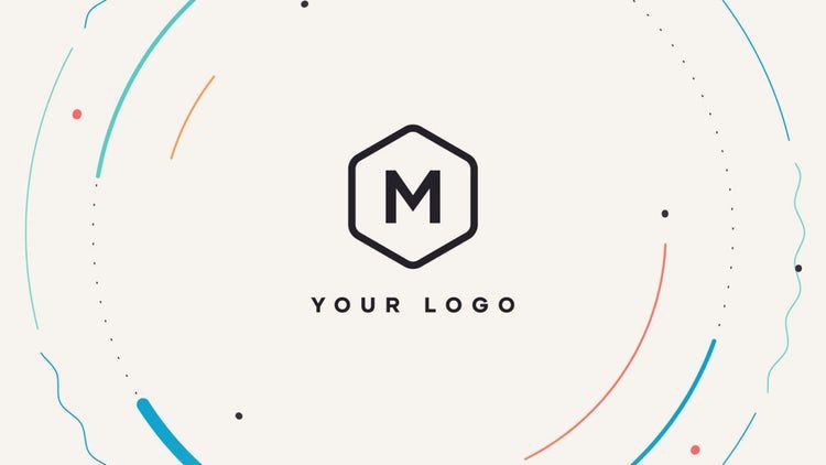 多彩时尚的曲线展示徽标素材库精选AE模板