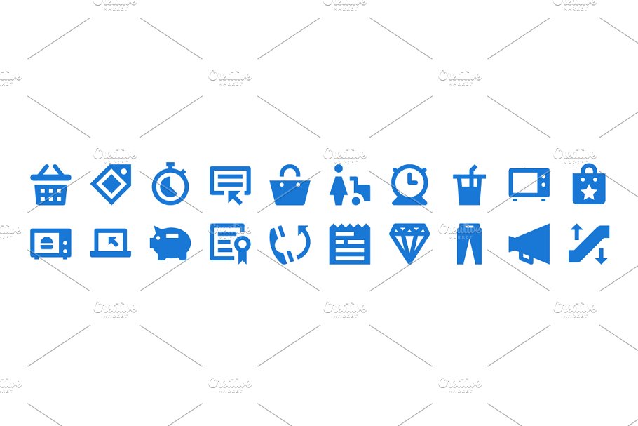 125+购物和零售主题图标集 125+ Shopping and Retail Icons Set插图(2)
