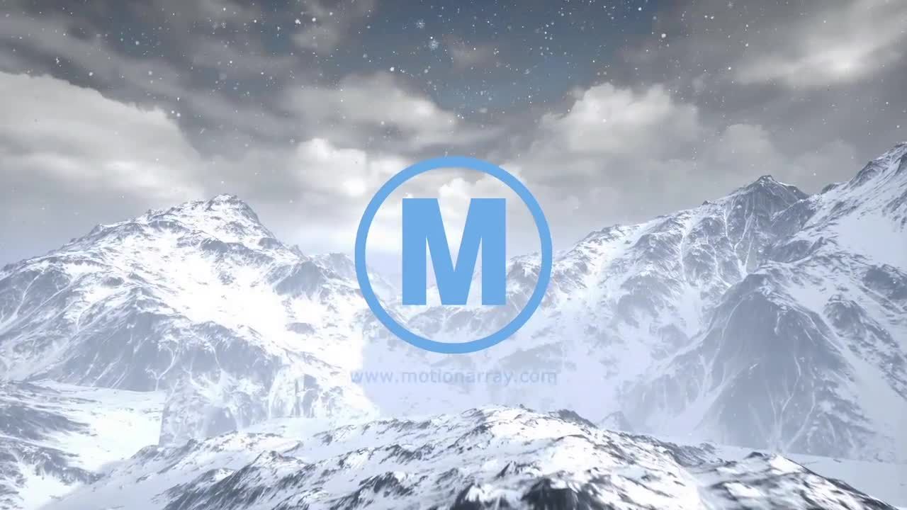 3D冰冷雪徽标显示素材库精选AE模板