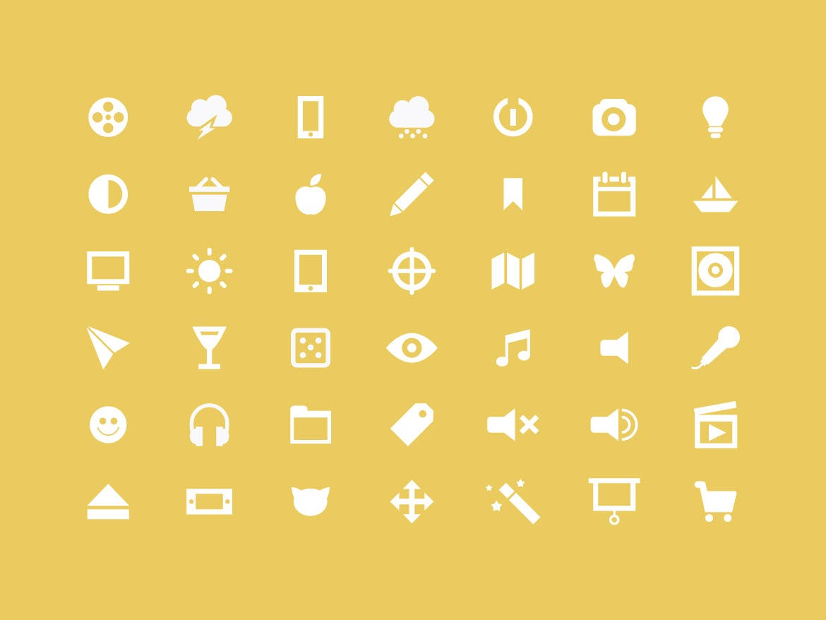 APP&Web界面设计白色矢量素材库精选图标素材 White Multipurpose Icons / 3 Different Sheets插图(2)