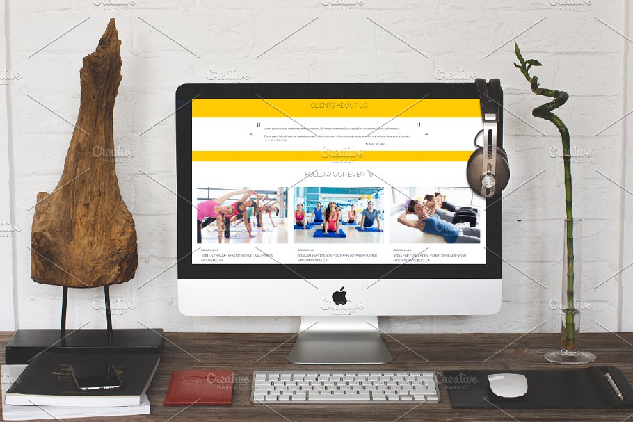 瑜伽主题PSD网站模板素材库精选 Lotus – Yoga PSD Template插图(7)