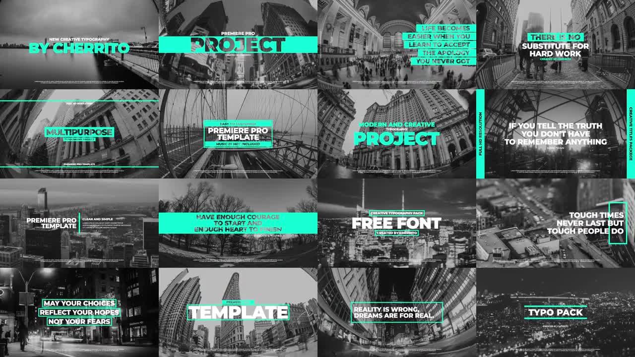 16个商业广告全屏排版标题动画素材库精选AE模板