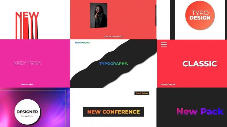 10个创意时尚的全屏标题动画素材库精选AE模板